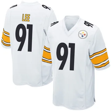 Men's Logan Lee Pittsburgh Steelers Game White Jersey