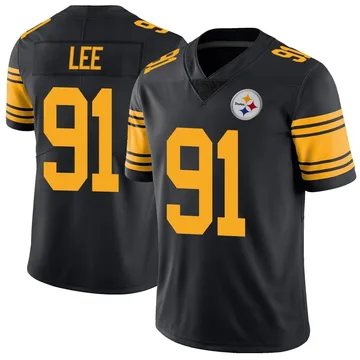 Men's Logan Lee Pittsburgh Steelers Limited Black Color Rush Jersey