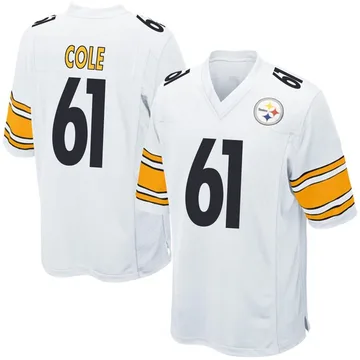 Men's Mason Cole Pittsburgh Steelers Game White Jersey