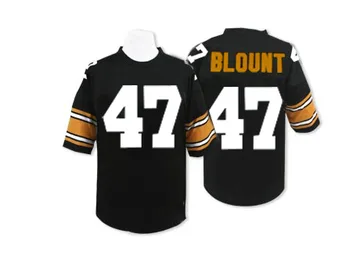 Men's Mel Blount Pittsburgh Steelers Authentic Black Mitchell And Ness Team Color Throwback Jersey