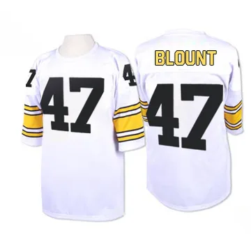 Men's Mel Blount Pittsburgh Steelers Authentic White Mitchell And Ness Throwback Jersey