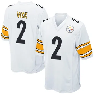Men's Mike Vick Pittsburgh Steelers Game White Jersey