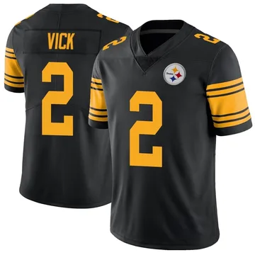Men's Mike Vick Pittsburgh Steelers Limited Black Color Rush Jersey