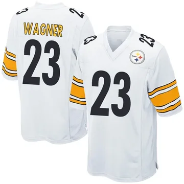 Men's Mike Wagner Pittsburgh Steelers Game White Jersey