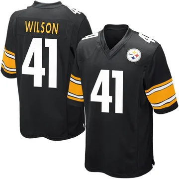 Men's Payton Wilson Pittsburgh Steelers Game Black Team Color Jersey