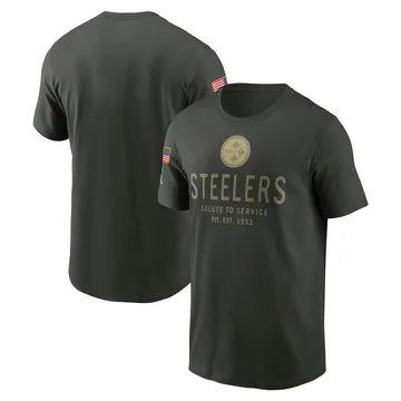 Men's Pittsburgh Steelers Green Forest Big & Tall 2025 Salute to Service Sideline Edge T-Shirt