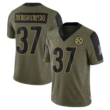 Men's Riley Nowakowski Pittsburgh Steelers Limited Olive 2021 Salute To Service Jersey