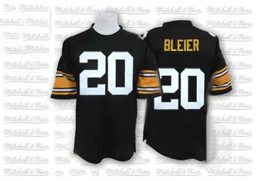 Men's Rocky Bleier Pittsburgh Steelers Authentic Black Mitchell And Ness Team Color Throwback Jersey