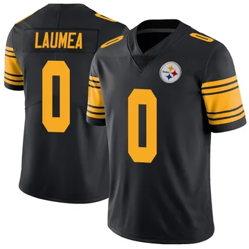 Men's Sataoa Laumea Pittsburgh Steelers Limited Black Color Rush Jersey