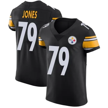 Men's Steven Jones Pittsburgh Steelers Elite Black Team Color Vapor Untouchable Jersey