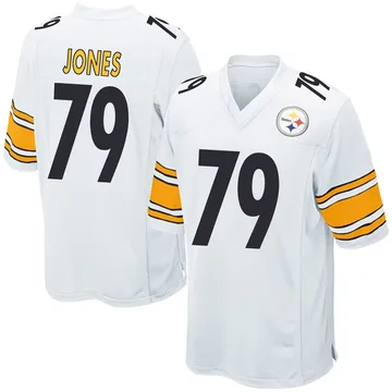 Men's Steven Jones Pittsburgh Steelers Game White Jersey