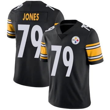 Men's Steven Jones Pittsburgh Steelers Limited Black Team Color Vapor Untouchable Jersey