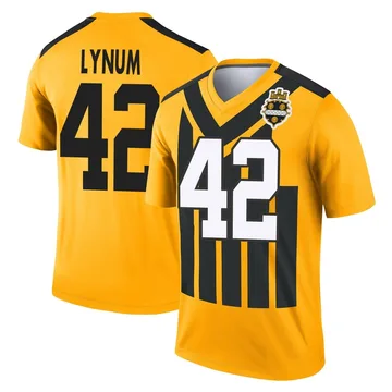 Men's Tamon Lynum Pittsburgh Steelers Legend Gold Alternate 1933 Throwback Performance Jersey