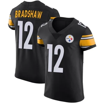 Men's Terry Bradshaw Pittsburgh Steelers Elite Black Team Color Vapor Untouchable Jersey