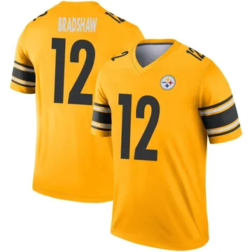 Men's Terry Bradshaw Pittsburgh Steelers Legend Gold Inverted Jersey