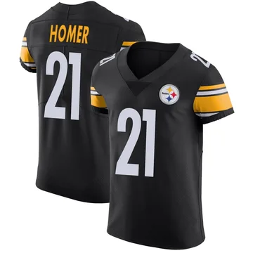 Men's Travis Homer Pittsburgh Steelers Elite Black Team Color Vapor Untouchable Jersey