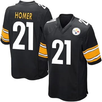 Men's Travis Homer Pittsburgh Steelers Game Black Team Color Jersey