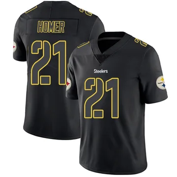 Men's Travis Homer Pittsburgh Steelers Limited Black Impact Jersey