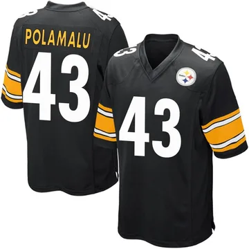 Men's Troy Polamalu Pittsburgh Steelers Game Black Team Color Jersey