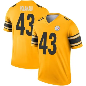 Men's Troy Polamalu Pittsburgh Steelers Legend Gold Inverted Jersey