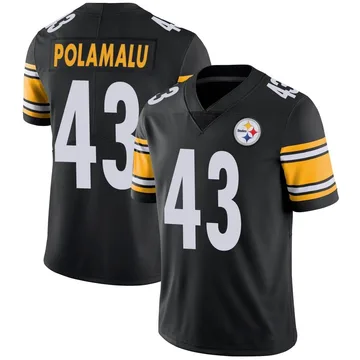 Men's Troy Polamalu Pittsburgh Steelers Limited Black Team Color Vapor Untouchable Jersey