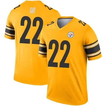 Men's William Gay Pittsburgh Steelers Legend Gold Inverted Jersey