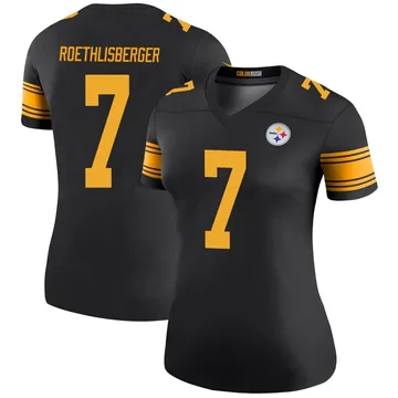 Women's Ben Roethlisberger Pittsburgh Steelers Legend Black Color Rush Jersey