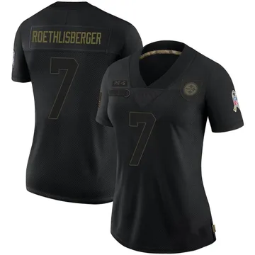 Women's Ben Roethlisberger Pittsburgh Steelers Limited Black 2020 Salute To Service Jersey