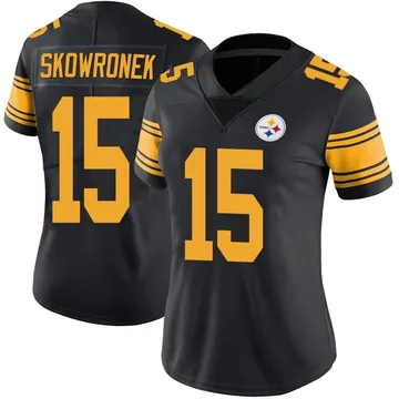 Women's Ben Skowronek Pittsburgh Steelers Limited Black Color Rush Jersey