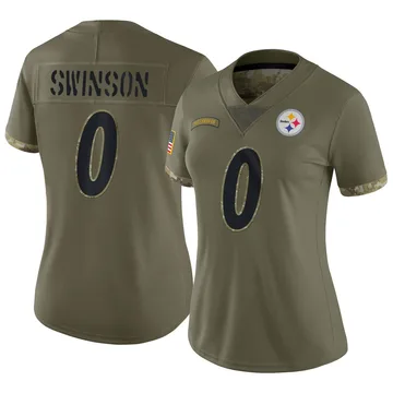 Women's Bradyn Swinson Pittsburgh Steelers Limited Olive 2022 Salute To Service Jersey