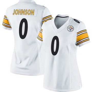 Women's Brandon Johnson Pittsburgh Steelers Game White Jersey