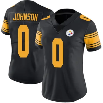 Women's Brandon Johnson Pittsburgh Steelers Limited Black Color Rush Jersey