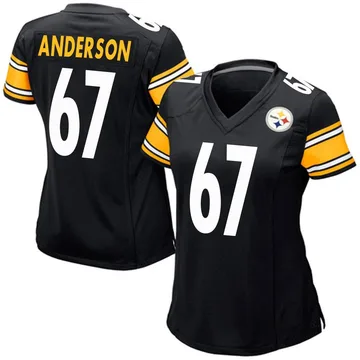Women's Calvin Anderson Pittsburgh Steelers Game Black Team Color Jersey
