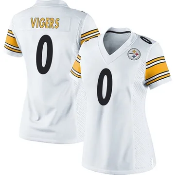 Women's Car'lin Vigers Pittsburgh Steelers Game White Jersey