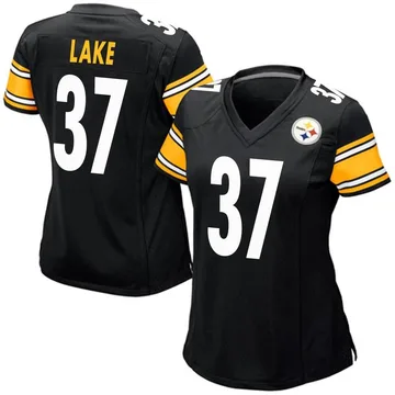 Women's Carnell Lake Pittsburgh Steelers Game Black Team Color Jersey