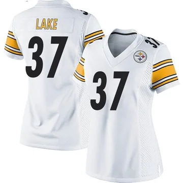 Women's Carnell Lake Pittsburgh Steelers Game White Jersey