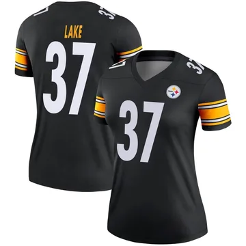 Women's Carnell Lake Pittsburgh Steelers Legend Black Jersey