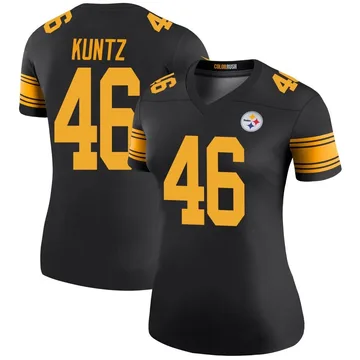 Women's Christian Kuntz Pittsburgh Steelers Legend Black Color Rush Jersey