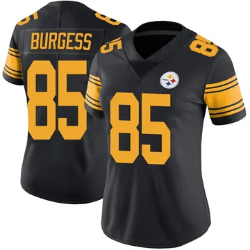 Women's Cole Burgess Pittsburgh Steelers Limited Black Color Rush Jersey