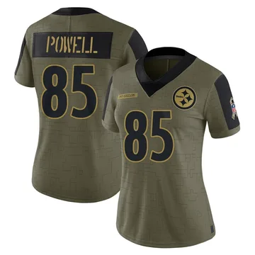Women's Cornell Powell Pittsburgh Steelers Limited Olive 2021 Salute To Service Jersey