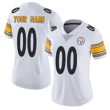 Women's Custom Pittsburgh Steelers Limited White Vapor Untouchable Jersey