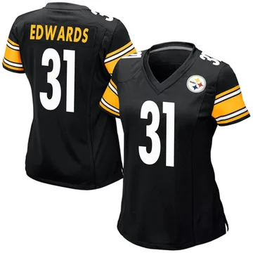 Women's Daijun Edwards Pittsburgh Steelers Game Black Team Color Jersey