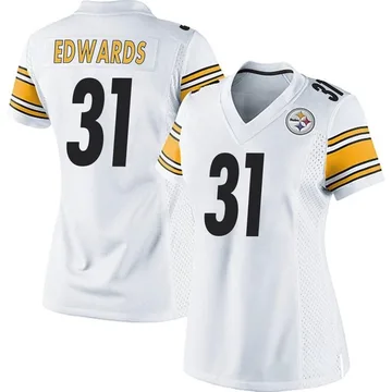 Women's Daijun Edwards Pittsburgh Steelers Game White Jersey
