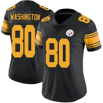 Women's Darnell Washington Pittsburgh Steelers Limited Black Color Rush Jersey