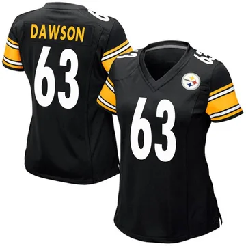 Women's Dermontti Dawson Pittsburgh Steelers Game Black Team Color Jersey