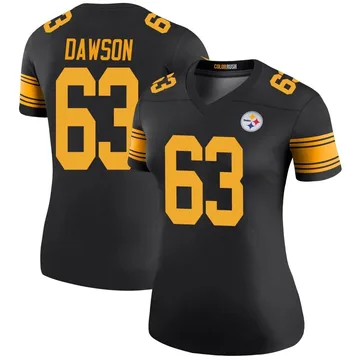 Women's Dermontti Dawson Pittsburgh Steelers Legend Black Color Rush Jersey