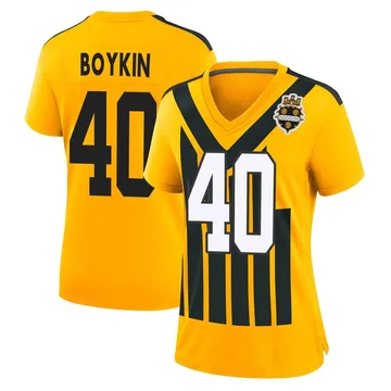 Women's Devan Boykin Pittsburgh Steelers Game Gold Alternate 1933 Throwback Jersey