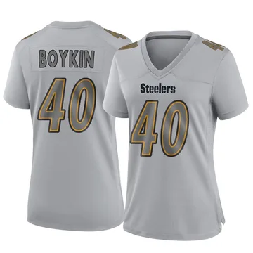 Women's Devan Boykin Pittsburgh Steelers Game Gray Atmosphere Fashion Jersey