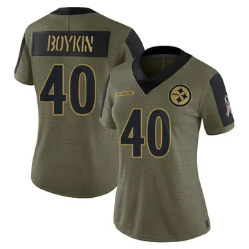 Women's Devan Boykin Pittsburgh Steelers Limited Olive 2021 Salute To Service Jersey
