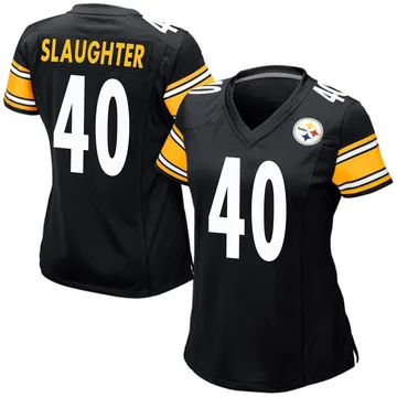Women's Doneiko Slaughter Pittsburgh Steelers Game Black Team Color Jersey